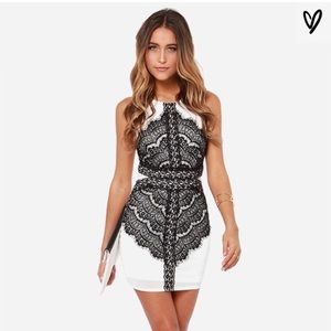 Lulu’s Flaunt & Center Black And White Lace Dress